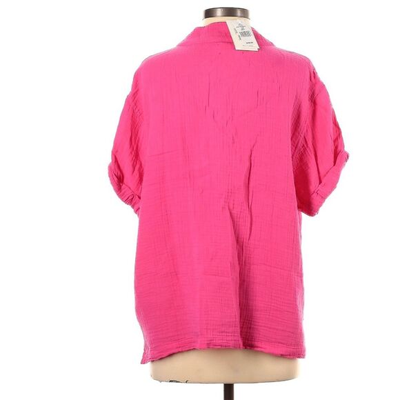 NEW XIRENA 100% Cotton Gauze Avery Top Size Small Gauze V-Neck Top Coral Rose S - Picture 4 of 10